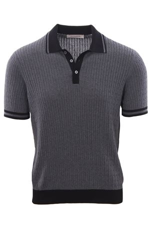 Maglia polo treccina in cotone con contrasti LA FILERIA | 5711320625098